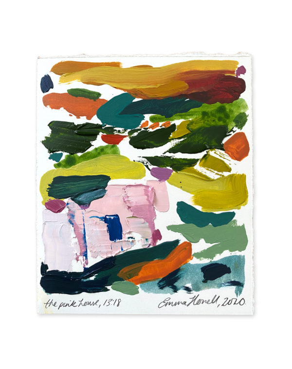 the pink house abstract painting emma howell