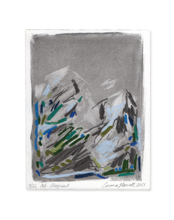 charcoal and pastel mountain emma howell