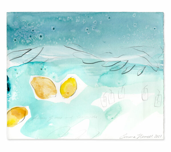 ouzo lemonade painting emma howell raw honey