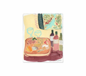Cheese and wine painting emma howell