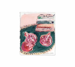 pomegranates and books painting emma howell