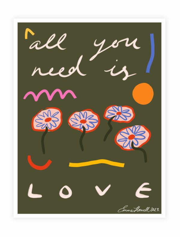 all you need is love print emma howell giclee