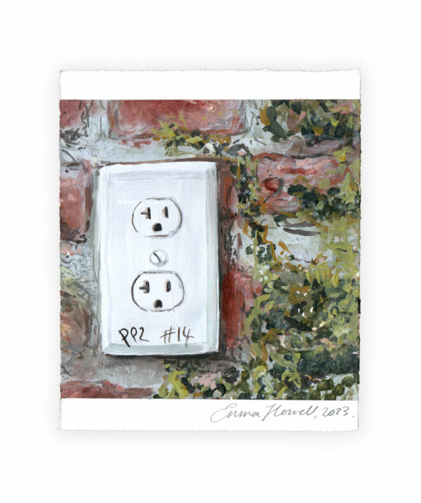 plug socket with moss painting emma howell original