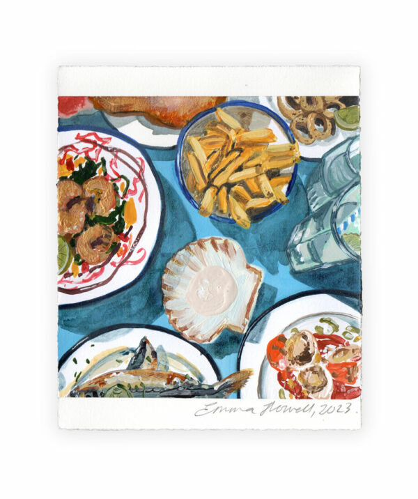 cornwall seafood painting emma howell original