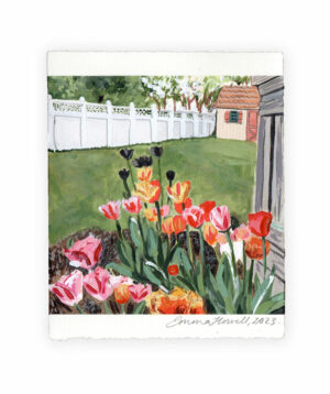 tulips garden painting emma howell original
