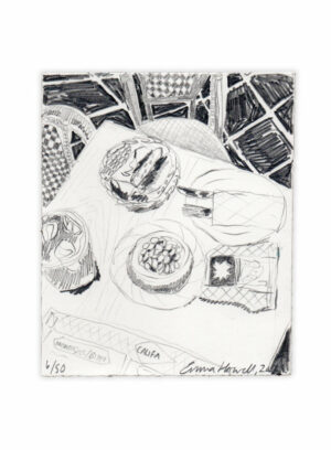 sketch of a dinner emma howell original drawing